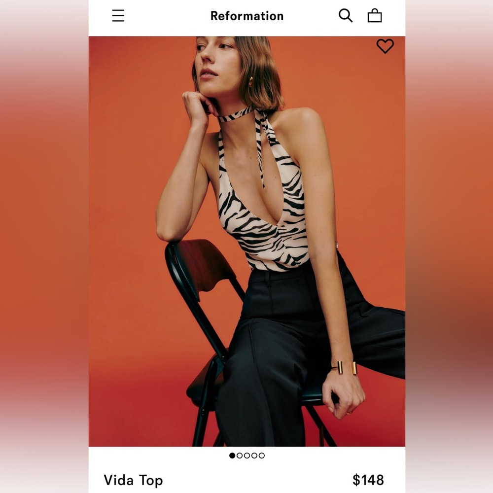 Brand new Reformation Sold out Vida Halter top size xs.